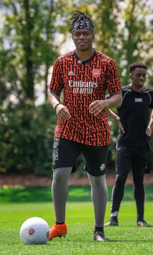 KSI wearing Adidas jersey