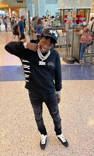 Jackboy wearing Amiri cap