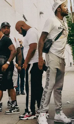 Meek Mill wearing Casablanca t-shirt
