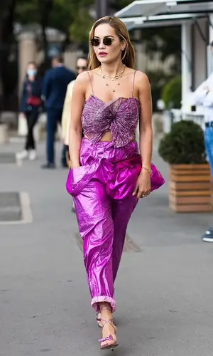 Rita Ora’s Outfit in Isabel Marant Pants & Linda Farrow Eyewear (2021)