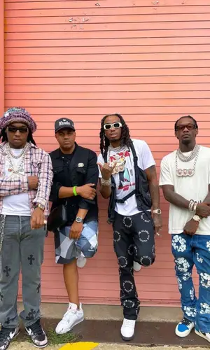 Takeoff wearing Balenciaga eyewear