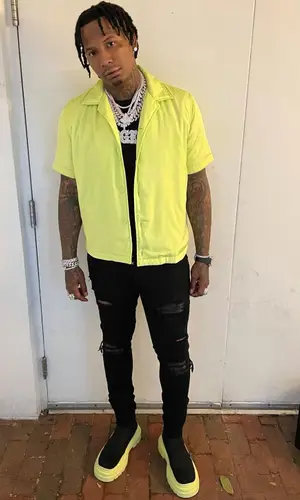 Moneybagg Yo wearing Bottega Veneta shirt