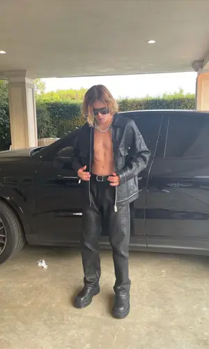The Kid Laroi wearing Bottega Veneta boots