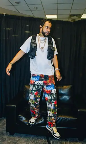 French Montana wearing Supreme jeans