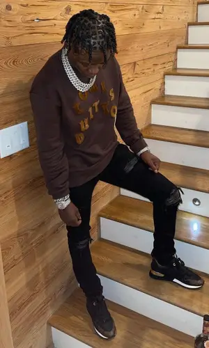 Jackboy wearing Louis Vuitton sweatshirt