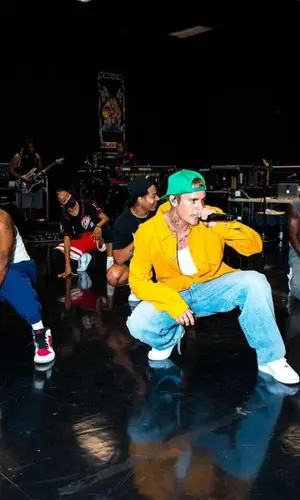 Justin Bieber wearing Acne Studios jeans