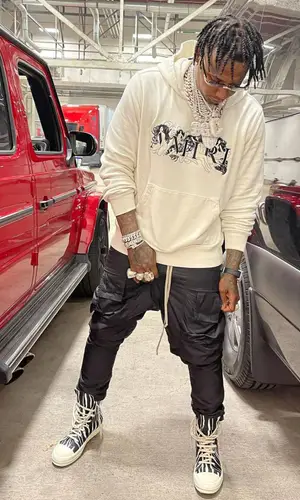 Moneybagg Yo wearing Rick Owens pants