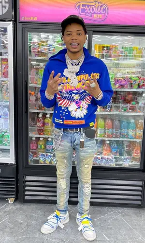 Lil Migo wearing Awful Lot of Cough Syrup hoody