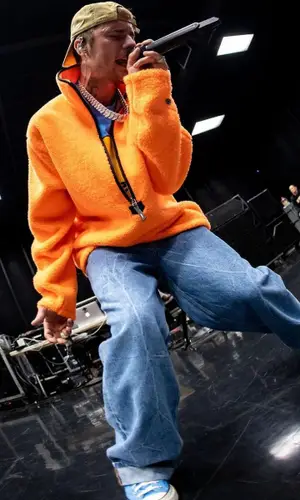Justin Bieber wearing Ader Error sweatshirt