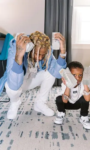 Lil Durk wearing Moncler jacket