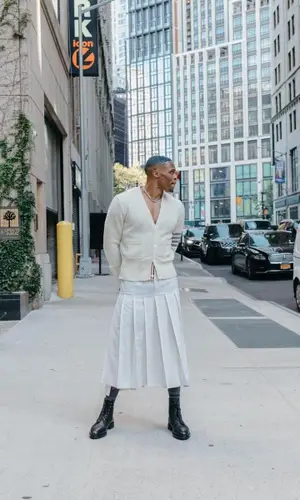 Russell Westbrook wearing Thom Browne jacket