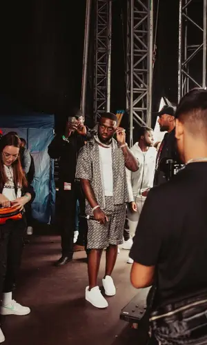 Headie One wearing Burberry shirt