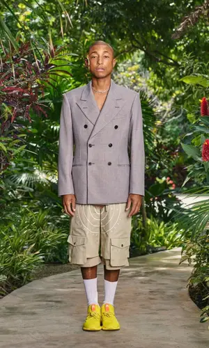 Pharrell Williams wearing Maison Margiela jacket