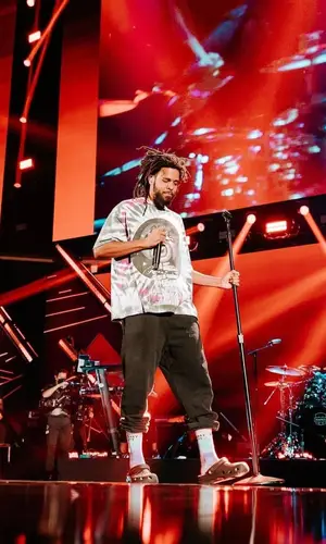 J. Cole wearing Gallery Dept. sock