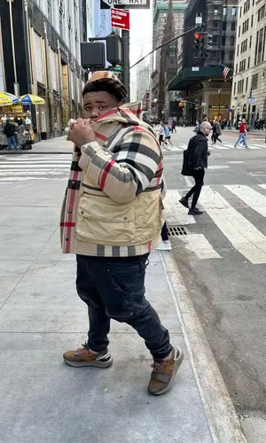 Rod Wave wearing Burberry jacket