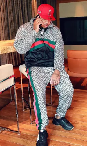 Mazi Vs wearing Gucci pants