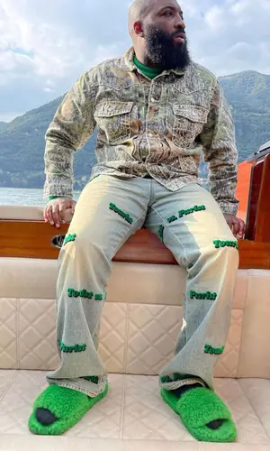 ASAP Bari wearing Louis Vuitton jeans