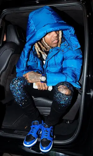 Lil Durk wearing Burberry jacket