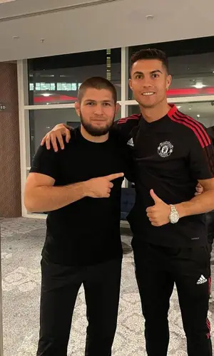 Cristiano Ronaldo wearing Adidas pants
