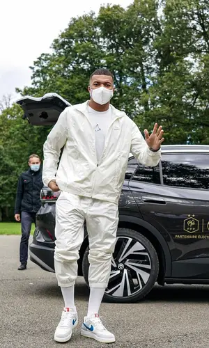 Kylian Mbappe wearing Nike pants