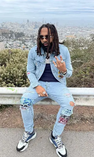 Money Man wearing Amiri jeans