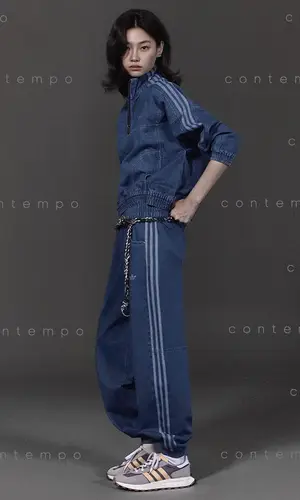 HoYeon Jung wearing Adidas top