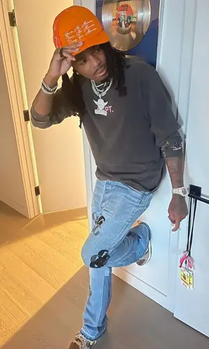 Quavo wearing Mercee Maree cap