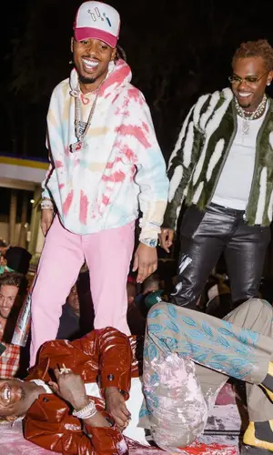 Metro Boomin wearing Chrome Hearts jeans