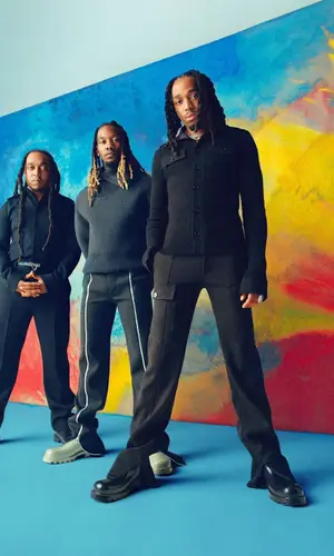 Offset wearing Bottega Veneta sweater