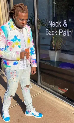 Gunna wearing Purple Brand jeans