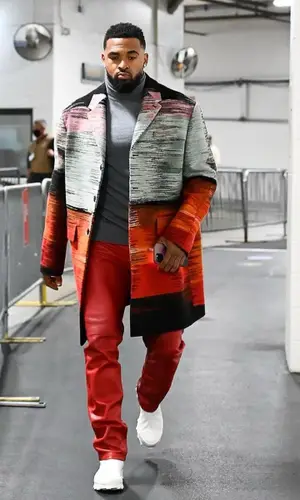 Jamal Adams’ Outfit in Berluti Jacket, Martine Rose Pants & CamperLab Boots (2021)