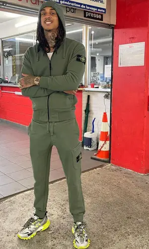 Young Adz wearing Stone Island hoody