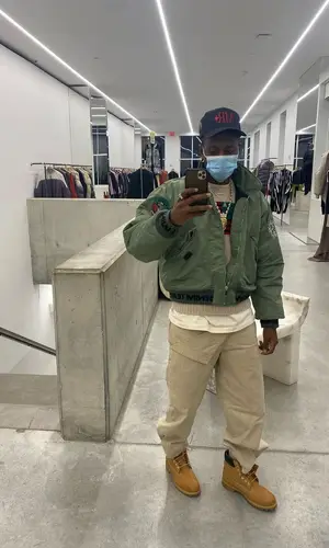 Joey Badass wearing Timberland boots