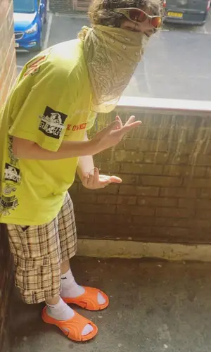 Bladee wearing Balenciaga sandal