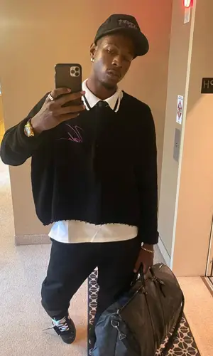 Joey Badass wearing Vale Forever sweater