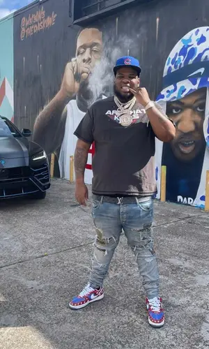Maxo Kream wearing Gallery Dept. t-shirt