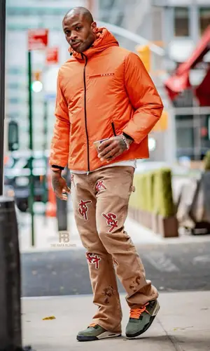 PJ Tucker wearing Prada jacket