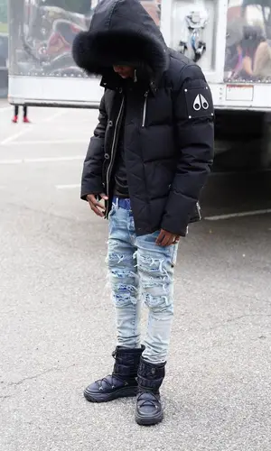 22Gz wearing Moose Knuckles Canada jacket