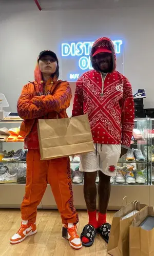 Sauce Walka wearing Evisu sandal