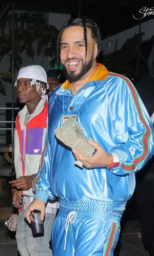 French Montana wearing Gucci jacket