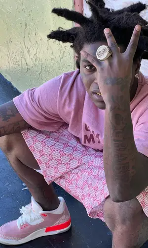 Kodak Black wearing Human Made t-shirt