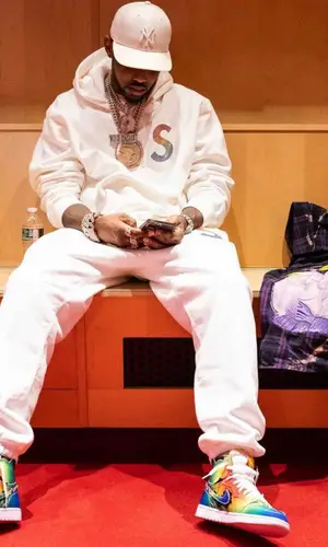 Fabolous wearing Off-White shirt