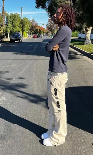 Lil Tecca wearing Cout De La Liberte pants