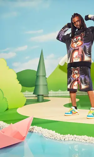 Chief Keef wearing Adidas shorts