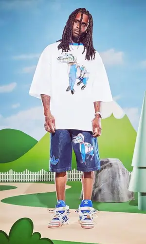 Chief Keef wearing Adidas shorts