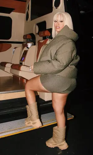 Latto wearing Fendi jacket
