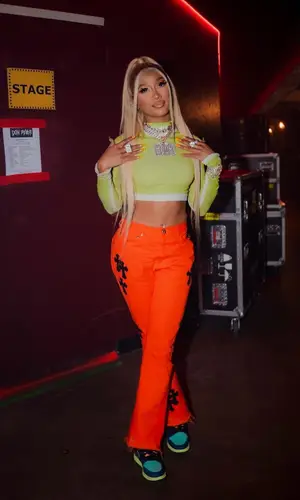 Bia wearing Chrome Hearts jeans