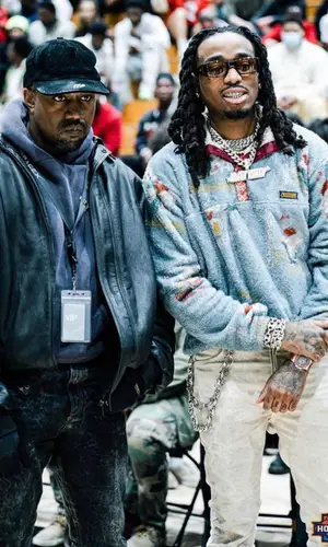 Quavo wearing Kapital sweatshirt