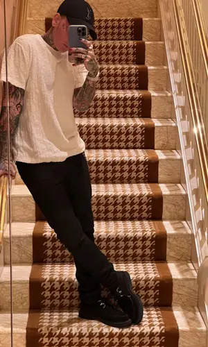 Blackbear wearing Rick Owens jeans