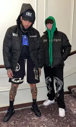 Chris Brown wearing Verborgen jacket